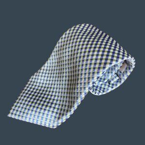 Michael Michael Kors Blue & Green Checkered 100% Silk Mens Tie 59" Long & 3.75"